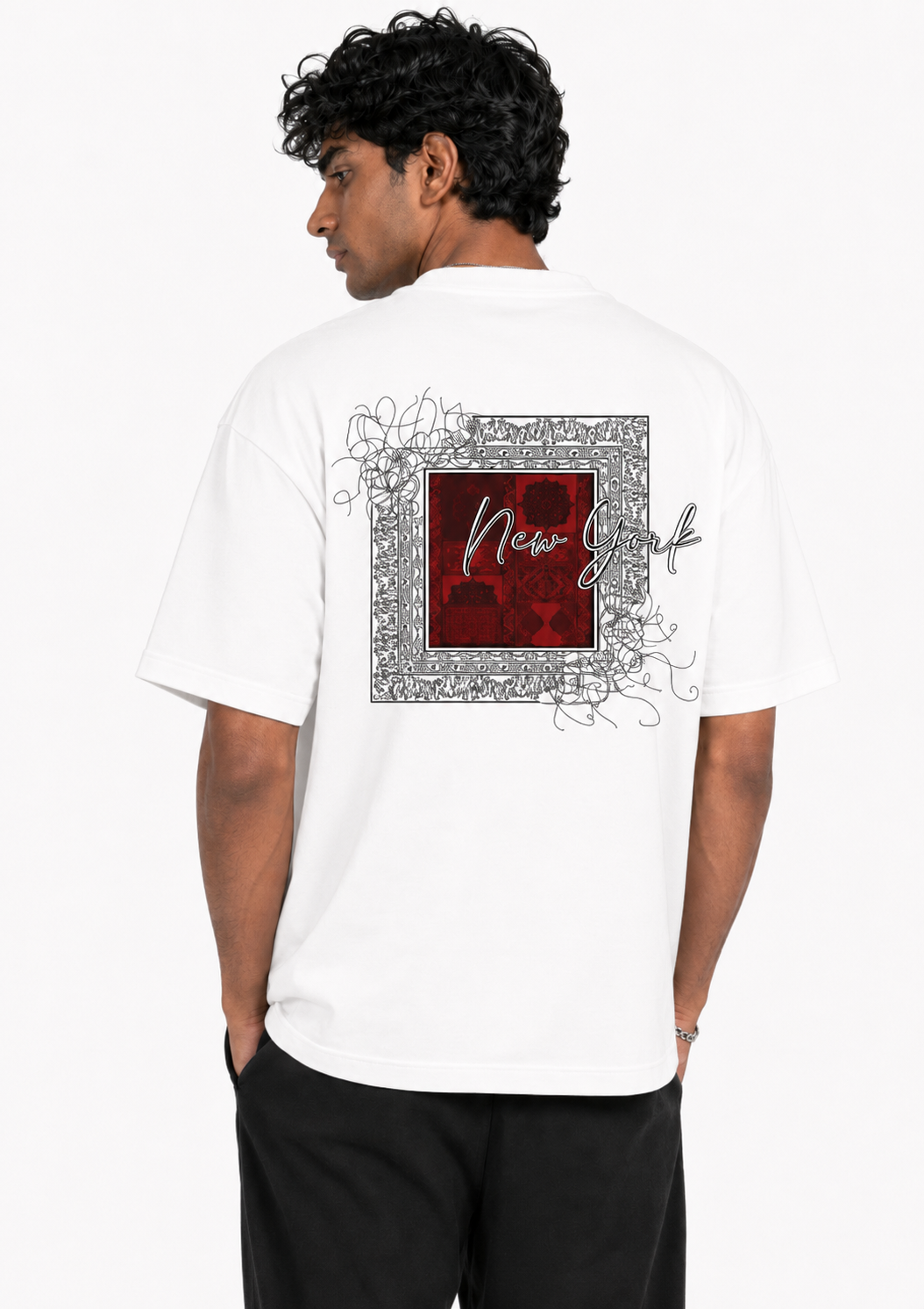 AMRISS black and white drop shoulder apparel