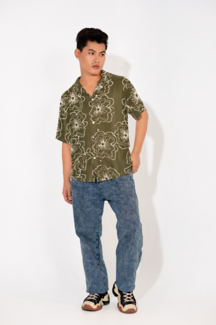 Premium Floral Printed Hawaii Summer Shirt for Men Half Sleeve Cuban Collar Casual Beach Resort Vacation Shirt